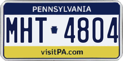 PA license plate MHT4804