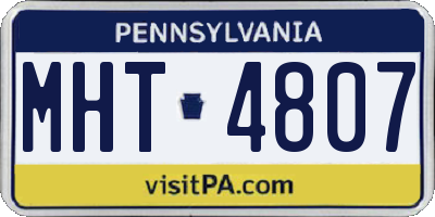 PA license plate MHT4807