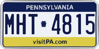 PA license plate MHT4815
