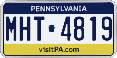 PA license plate MHT4819