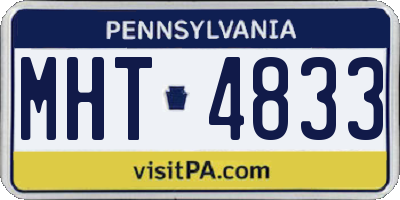 PA license plate MHT4833