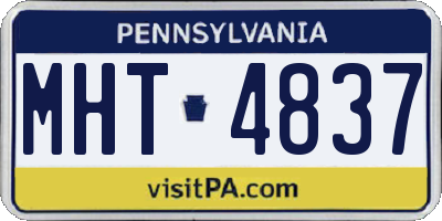 PA license plate MHT4837