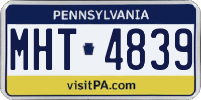 PA license plate MHT4839