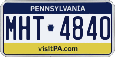PA license plate MHT4840
