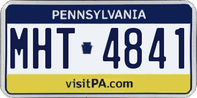 PA license plate MHT4841