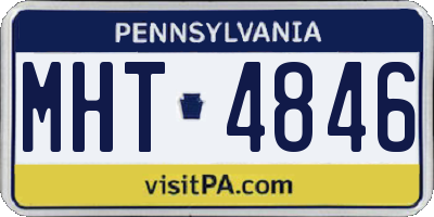 PA license plate MHT4846