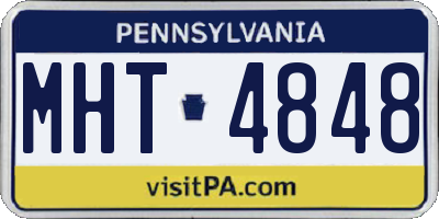 PA license plate MHT4848