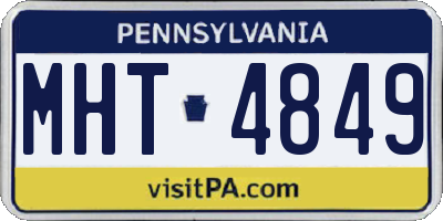 PA license plate MHT4849