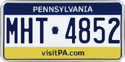 PA license plate MHT4852