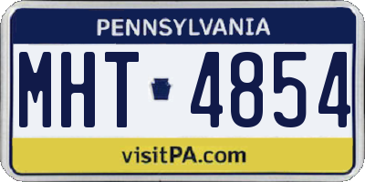 PA license plate MHT4854