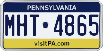 PA license plate MHT4865