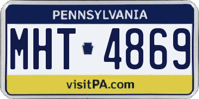 PA license plate MHT4869
