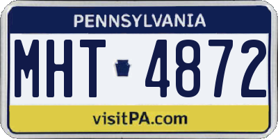 PA license plate MHT4872