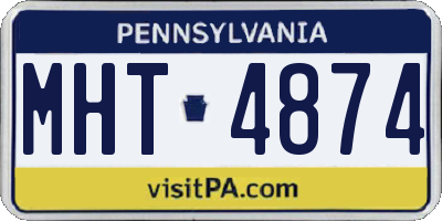 PA license plate MHT4874