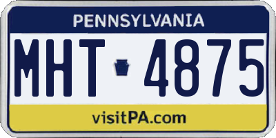PA license plate MHT4875