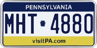 PA license plate MHT4880