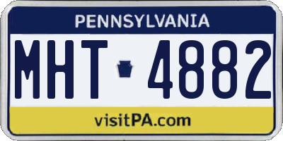 PA license plate MHT4882