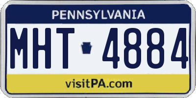 PA license plate MHT4884