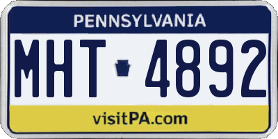 PA license plate MHT4892