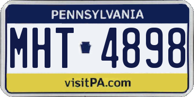 PA license plate MHT4898