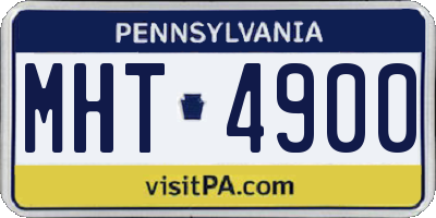 PA license plate MHT4900