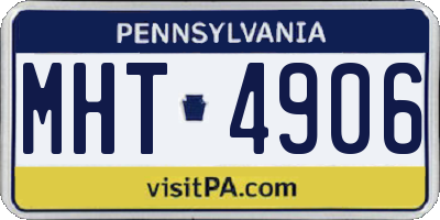 PA license plate MHT4906