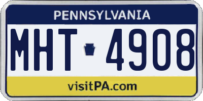 PA license plate MHT4908
