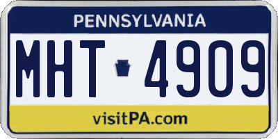PA license plate MHT4909