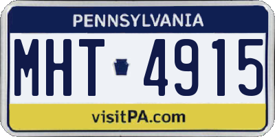 PA license plate MHT4915