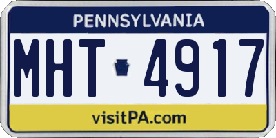 PA license plate MHT4917