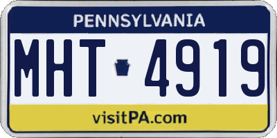 PA license plate MHT4919