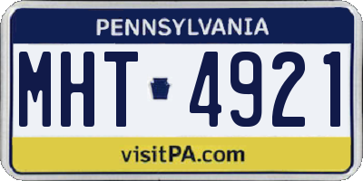 PA license plate MHT4921