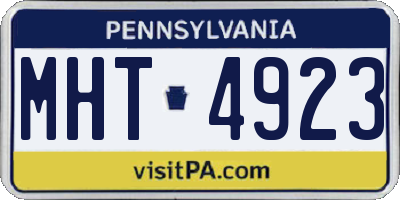 PA license plate MHT4923