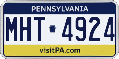 PA license plate MHT4924