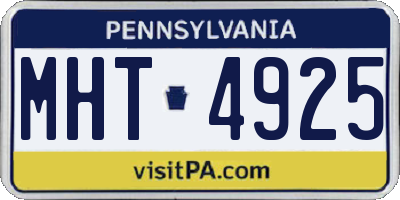 PA license plate MHT4925