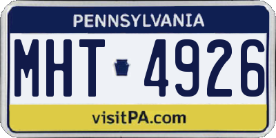 PA license plate MHT4926