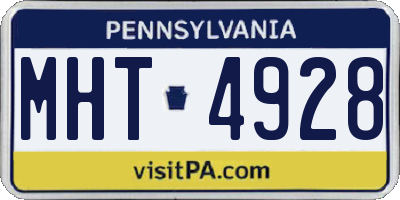 PA license plate MHT4928