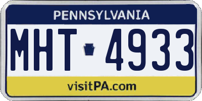 PA license plate MHT4933