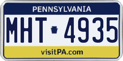PA license plate MHT4935