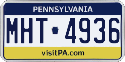 PA license plate MHT4936