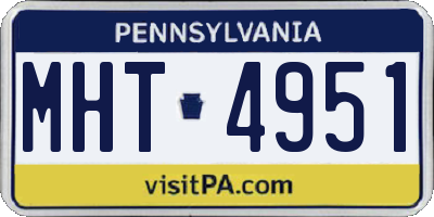 PA license plate MHT4951