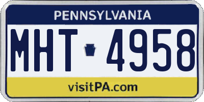 PA license plate MHT4958