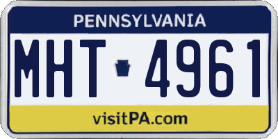 PA license plate MHT4961