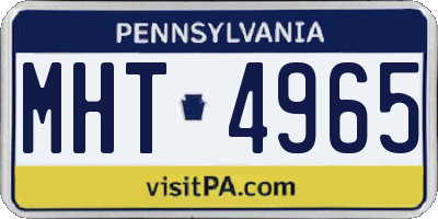 PA license plate MHT4965