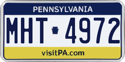 PA license plate MHT4972
