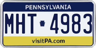 PA license plate MHT4983