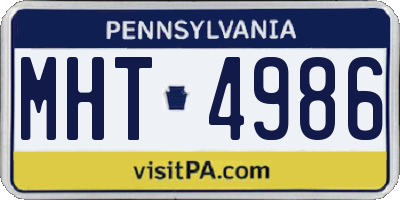 PA license plate MHT4986