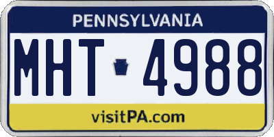 PA license plate MHT4988