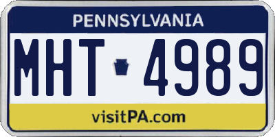 PA license plate MHT4989