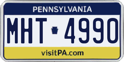 PA license plate MHT4990